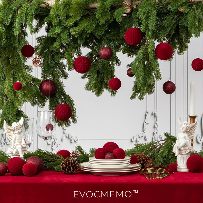 クロスボーダー植毛プラスチッククリスマスボールクリスマスツリーペンダントクリスマスベルベットボール会場装飾クリスマスペイントボール|undefined