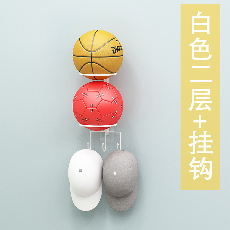 후크가 있는 벽에 흰색 2겹