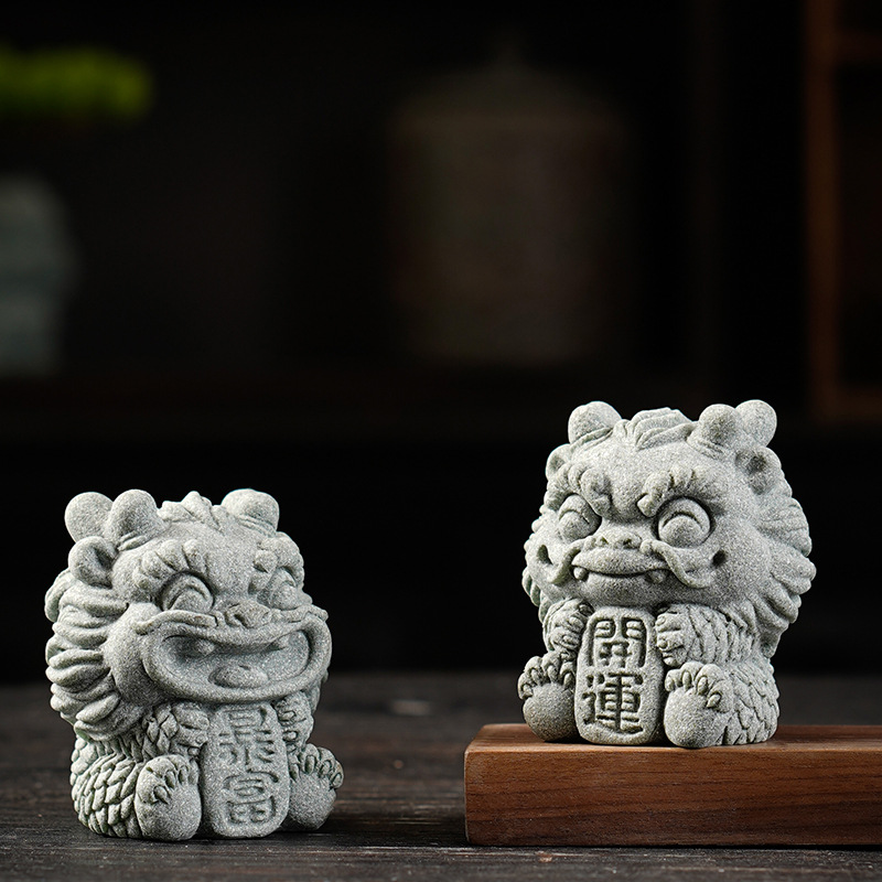 创意可爱瑞兽暴富开运茶宠茶玩摆件国潮麒麟鱼缸造景盆栽桌面装饰