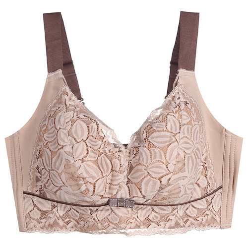 Romantic latex big breasts showing small thin cup sexy enlarged cup underwear adjustable type anti-falling large size lace bra