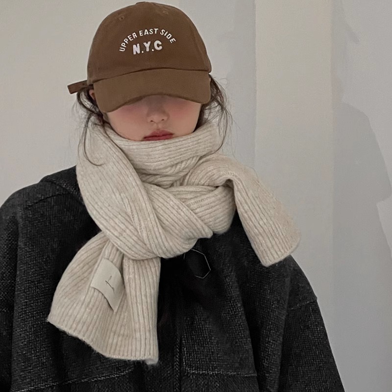 Year's Red Knitted Wool for Girls Winter 2024 New Versatile Korean Edition High End Scarf_voghion.com