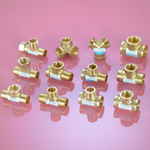 Wholesale 4/6 points copper tee joint three outer wire inner wire outer outer inner thread gas pipe water heater water pipe accessories