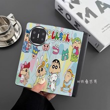 蜡笔小新小猪适用华为MateX6手机壳x3典藏版x5翻盖折叠XT保护皮套
