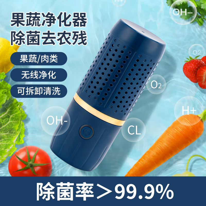 小型胶囊水果净化器果蔬机清洗机无线食材杀菌去农残洗菜机消毒机|undefined
