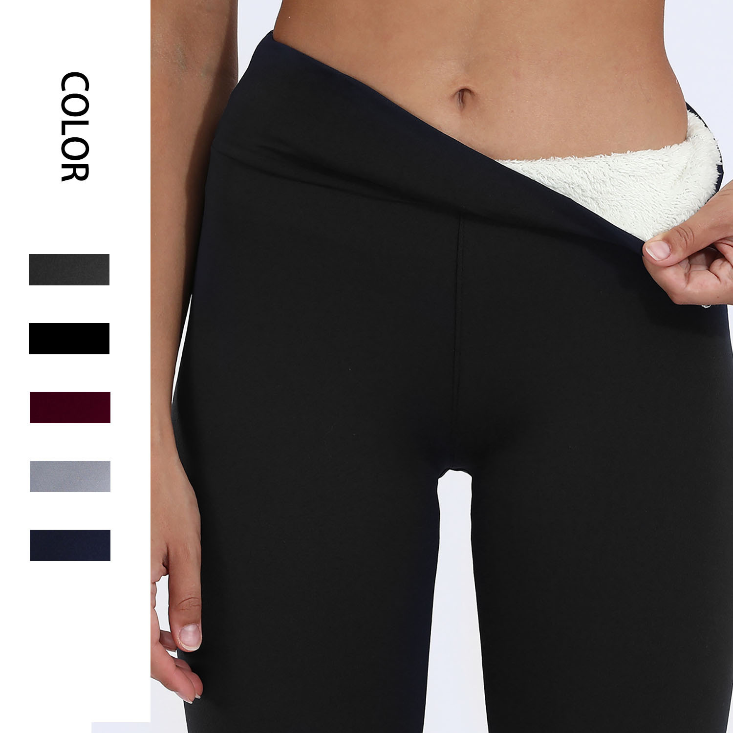 跨境爆款现货大码加绒紧身保暖裤秋冬款羊羔绒加厚弹力打底裤女