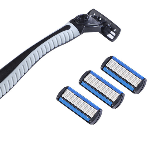 Supply Jierui 6-layer razor blade old-fashioned manual razor men's beard blade 1 blade holder 6 blades