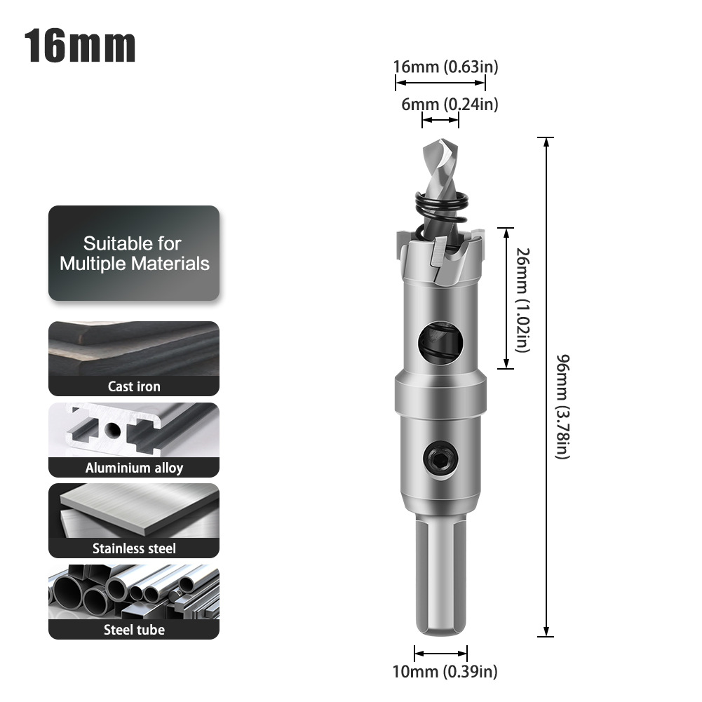 Abridor de agujero de aleación 5A de alto grado Abridor de agujero de acero inoxidable de alto grado TCT