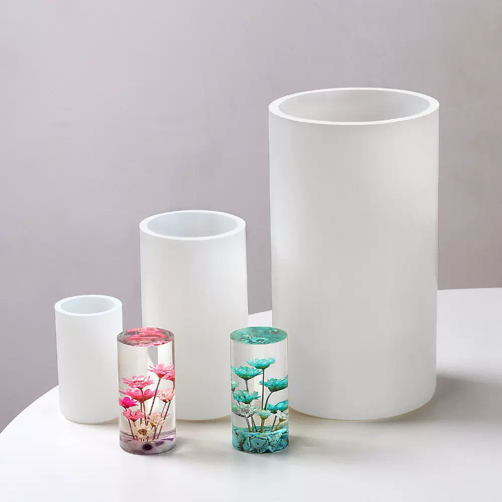 大中小号镜面圆柱体硅胶模具diy水晶滴胶立体柱状干花标本制作