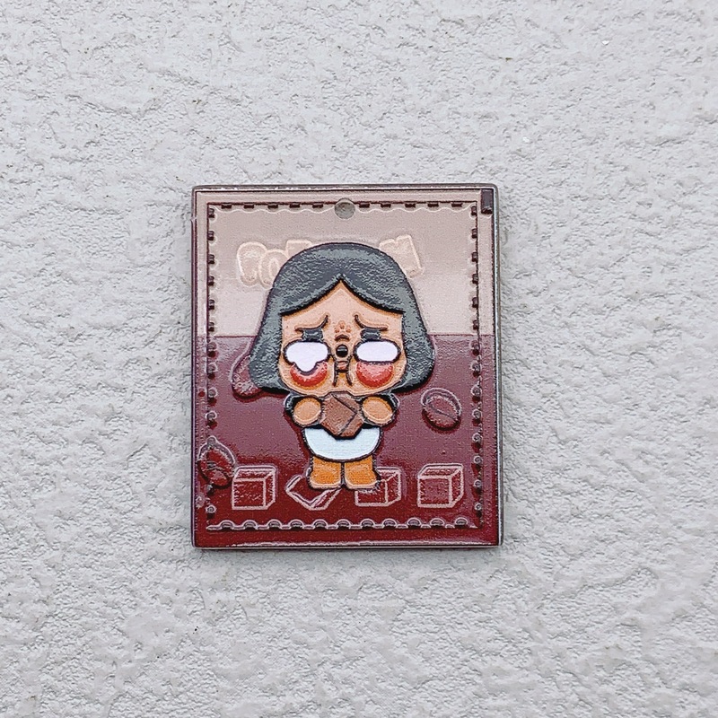 亚克力浮雕印花泡泡玛特系列吊孔diy手机链包挂钥匙链饰品配件|undefined