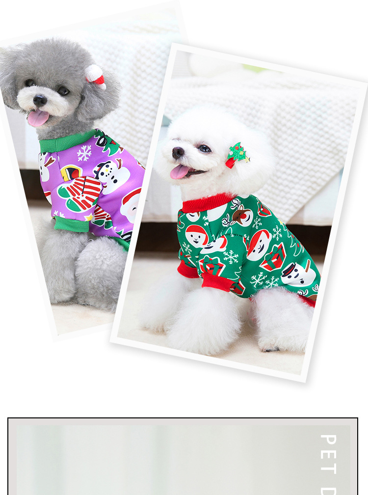 Fashion Milk Silk Composite Fabric Christmas Christmas Tree Santa Claus Pet Clothing 1 Piece display picture 1