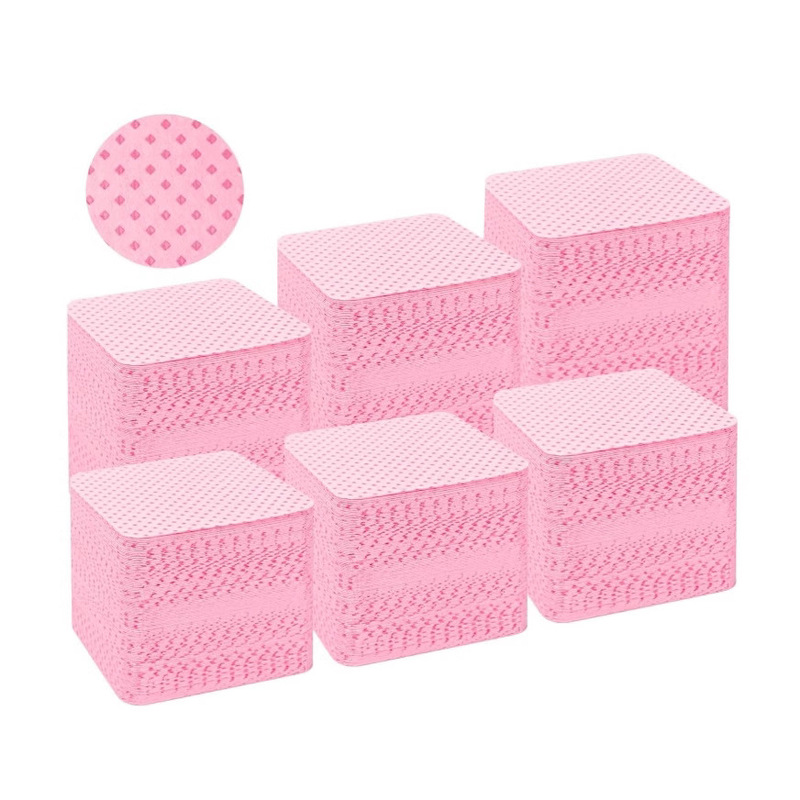 Cross-border Manicure Magic Wipe Cotton Piece Disposable Pink Nail Removal Without Scrap Cotton Piece Cleaning Removal Pad Nail Wipe
