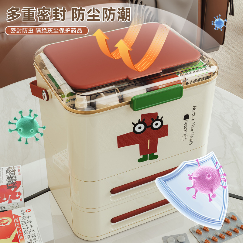 医药箱多层收纳盒药箱家用家庭装大容量药物药纳箱手提医疗箱批发|undefined