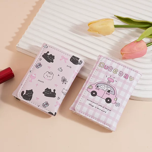 Short Wallet Female Niche Design 30% Fold Thin Cute Wallet Student Change Mini Card Bag ID Coin