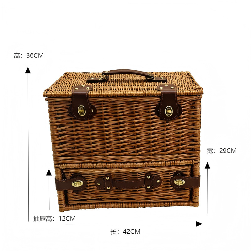 Clientes de alta gama regalos de agradecimiento regalos de agradecimiento creativos regalos de agradecimiento cestas de sauce de lujo ligeras canestas de picnic de mudanzas canestas de regalo