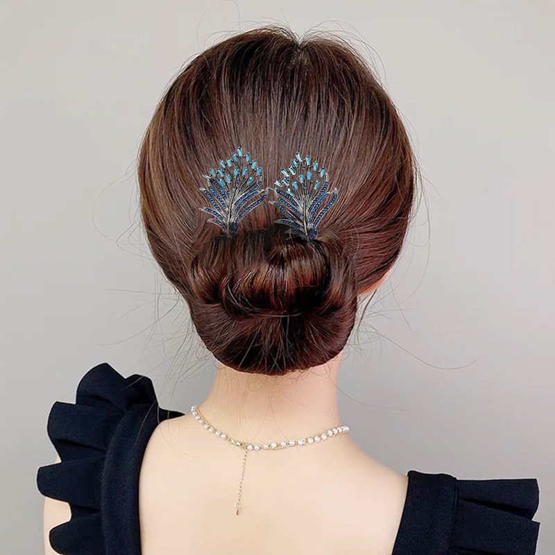 Platino Siya bola cabeza accesorios de pelo de flor de las mujeres brace pelo updo artefacto tejido a mano delicado pelo updo Rod