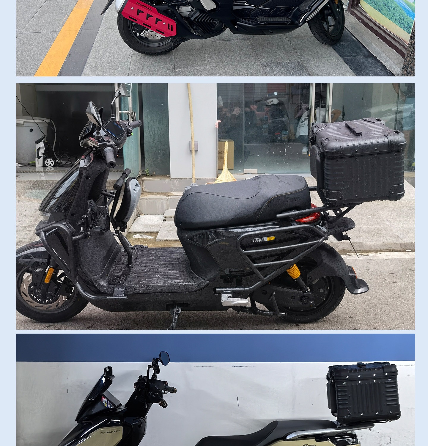 Suitable for aluminum alloy tail box motorcycle trunk, retro quick-release waterproof large-capacity Niu Nine electric vehicle