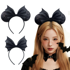 クロスボーダーハロウィンコウモリヘッドバンドミッキーゴーストフェスティバルパーティー装飾面白い悪魔子供cos黒プレスヘッドバンド