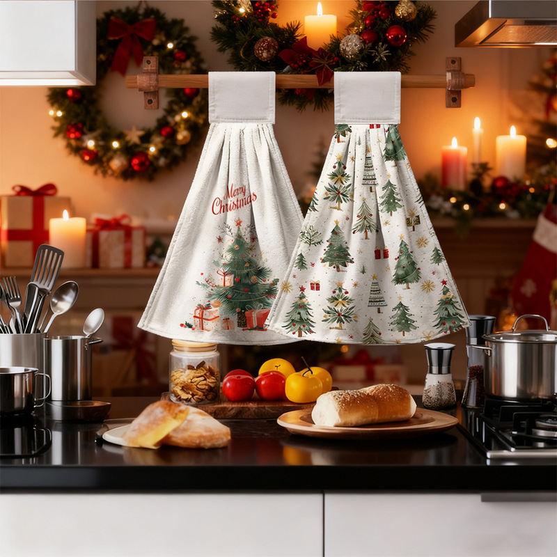 Temu Xiyin's Best-Selling Kitchen and Bathroom Hanging Hand Towel, Enlarged and Thickened, Reusable Kitchen Hand Towel