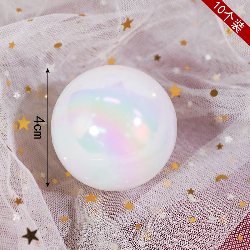 10 con bolas blancas coloridas - 4cm