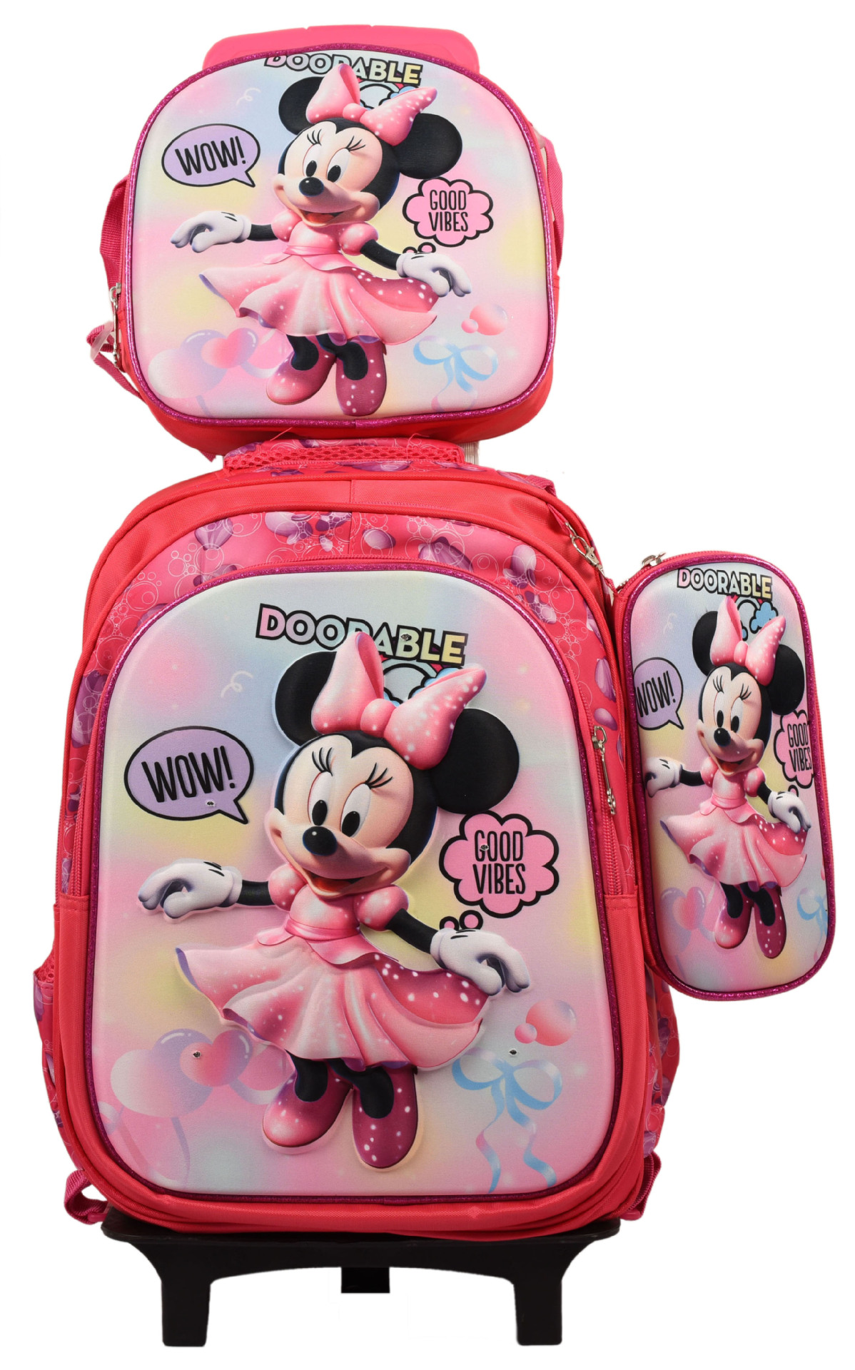 Mochila escolar fábrica 3D traje de tres piezas Shaodong escuela primaria al por mayor mochila de tres piezas de hombro de dibujos animados con protección de la columna