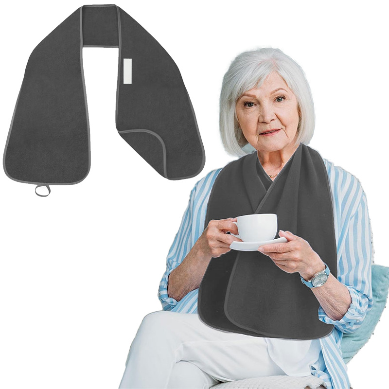 Amazon's Best-Selling Terry Cloth Adult Bib Multifunctional Anti-Fouling Elderly Eating Bib Rehabilitation Care Bib