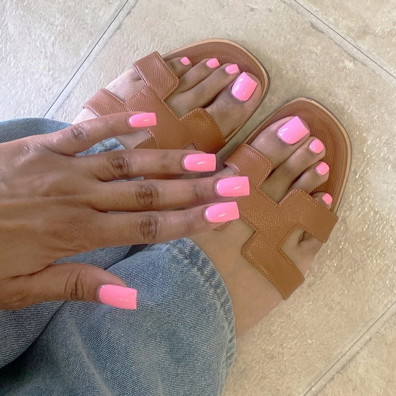 Cross-Border Hot-Selling Fake Nail Set Candy Macaron Pink Detachable 48-Piece Wearable Nail Art Cross-Border Hot-Selling Fake Nail Set Candy Macaron Pink Detachable 48-Piece Wearable Nail Art