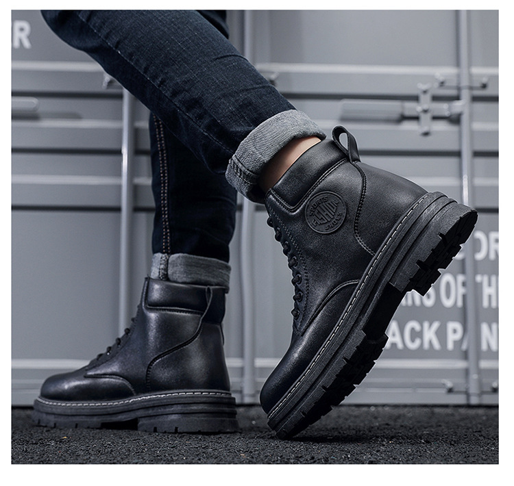 Herren Martin Boots High-top Britischer Stil Mit Dicker Sohle_voghion.com