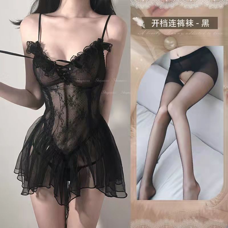 블랙 + 블랙 오픈 양말