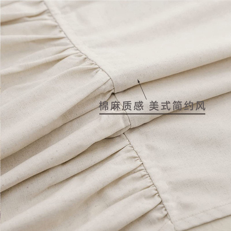 Falda de costura lisa de encaje, cortina de ducha de baño, algodón y lino, impermeable, Amazon suministra lino con volantes transfronterizo