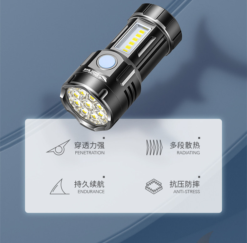 Takeaway Flashlight, Small, Portable, Strong Light, Outdoor, Multi-Functional, Magnetic, Super Bright, Durable, New Type, Rechargeable