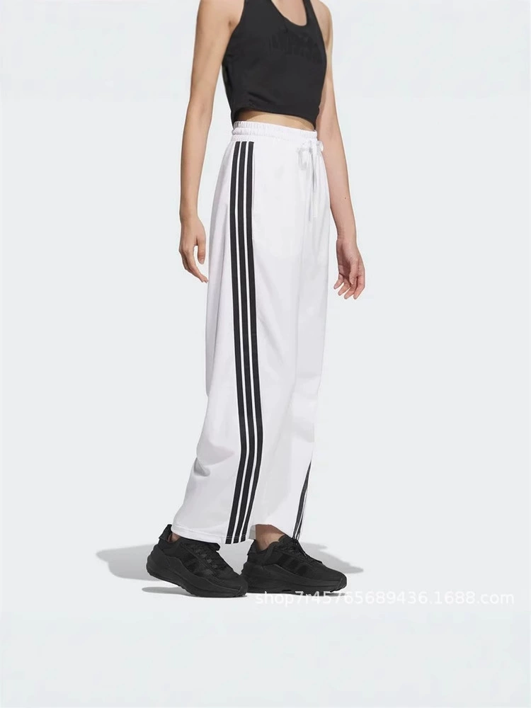 Модные спортивные осенние брюки для отдыха, высокая талия, oversize