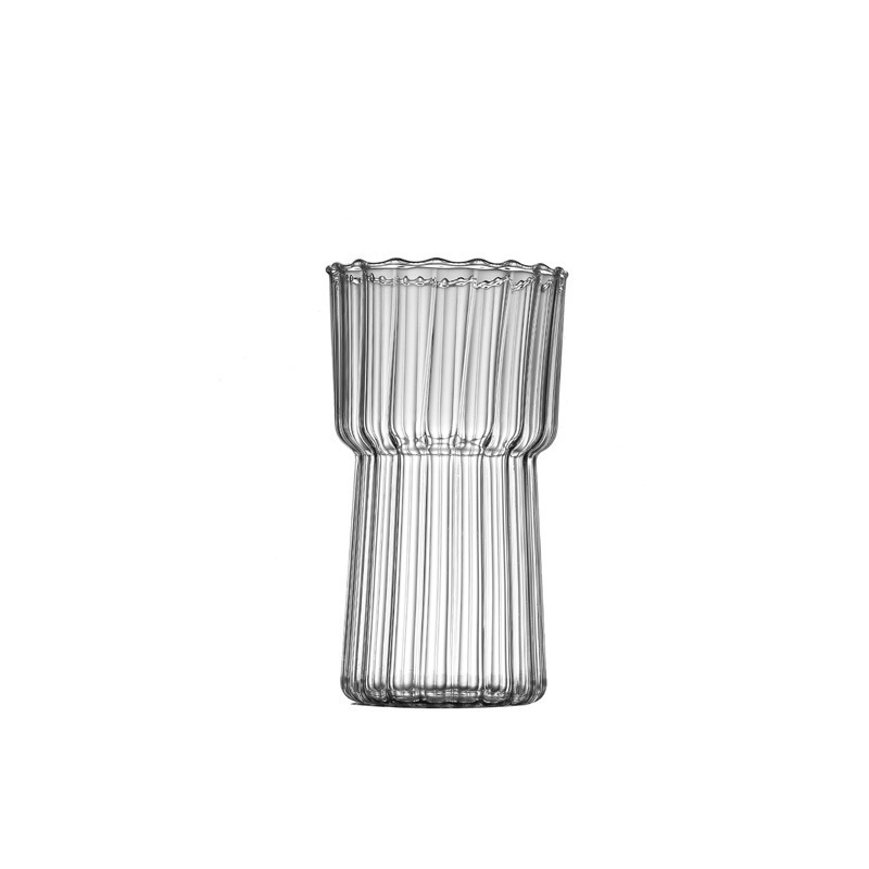 Taza de café americana de hielo vertical, taza de bebida de leche resistente a altas temperaturas, taza de vidrio de alta borosilicina