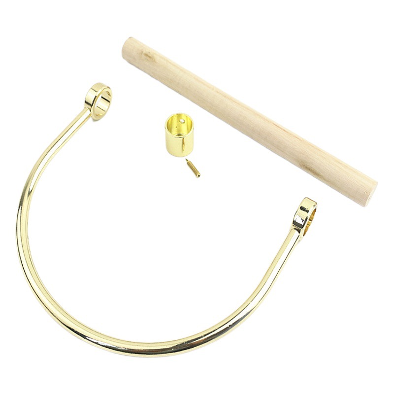 Mango combinado de metal y madera para bolsos artesanales y accesorios de equipaje