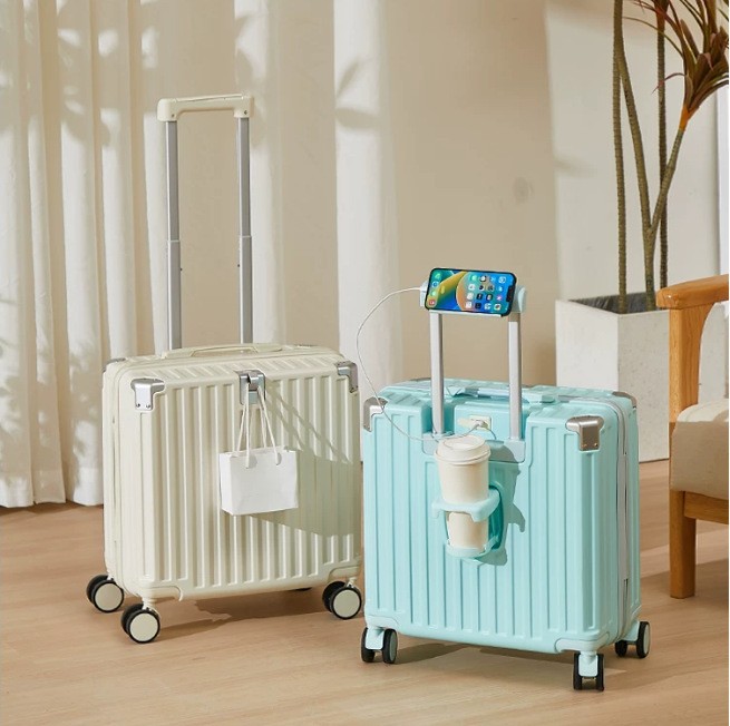 A19 Suitcase for Women 2026 New Model 18inch Small Trolley Suitcase Carry-On Travel Password Lock Leather Suitcase for Men Thickened