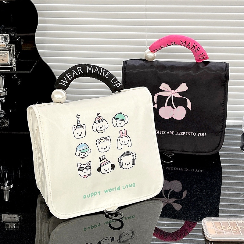 Bolso de lavado de perlas de estilo nuevo original bolsa de cosméticos portátil de viaje de negocios bolsa de almacenamiento de cosméticos de alta gama para mujeres de gran capacidad