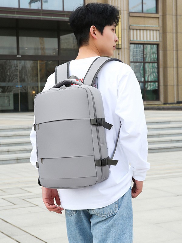 Bolso para computadora portátil de viaje de negocios de color sólido de nuevo estilo transfronterizo para estudiantes universitarios Bolso de viaje de ocio de moda Mochila
