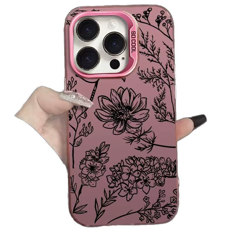 Apple, трендовый совместимый чехол, iPhone 15, iPhone13 Pro, цветочный, iPhone, 15promax, 14, (跨-border trading), pro16