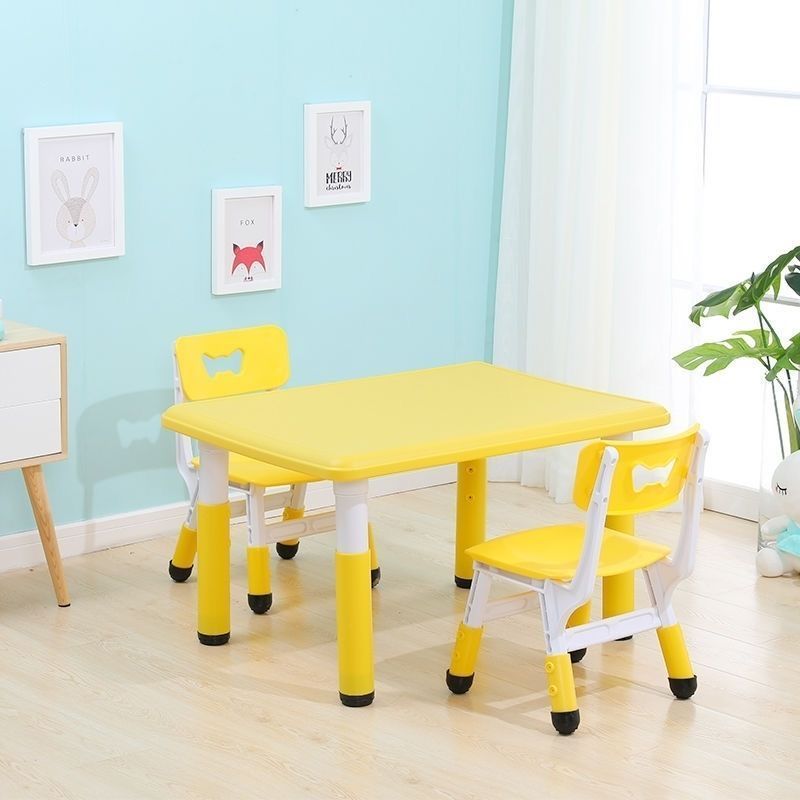 Kindergarten Tables and Chairs Can Be Lifted and Lowered Children's Rectangular Learning Table and Chair Set Baby Plastic Toy Game Table