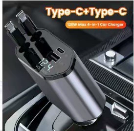 cable, three-in-one, direct from the manufacturer, Mobil şarj cihazları - diamond-shaped-aluminum-alloy-casing-120w-dual-type-c-interfaces