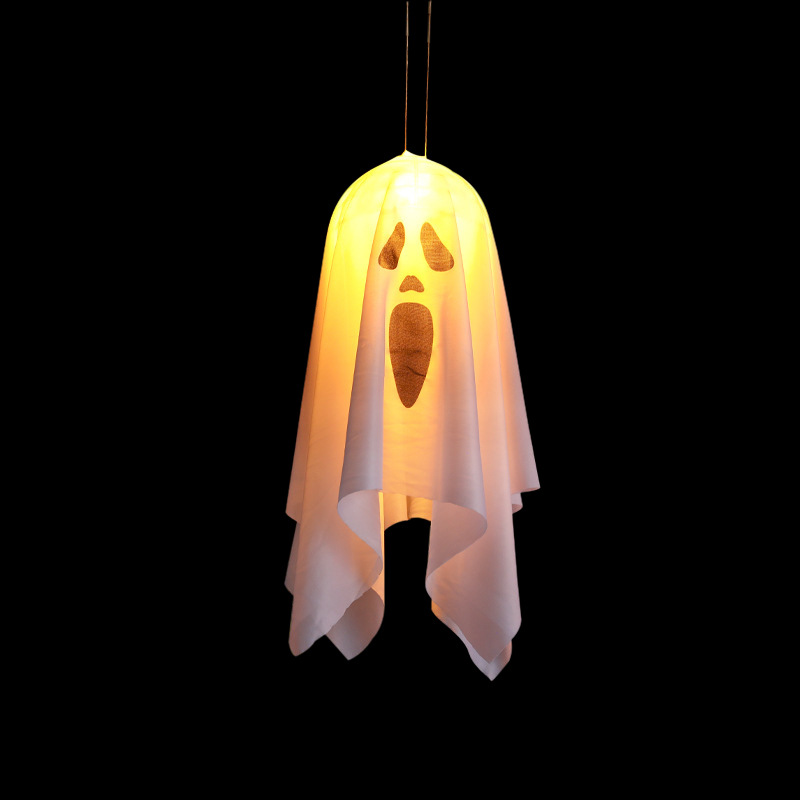 Decoración transfronteriza de Halloween luces LED de color para decoración de Halloween atmósfera colgante ajustable fantasma, fantasma de la luz colgante