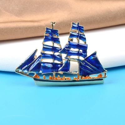 Yaxa sancaqları American fashion vintage enamel Navy - sailboat