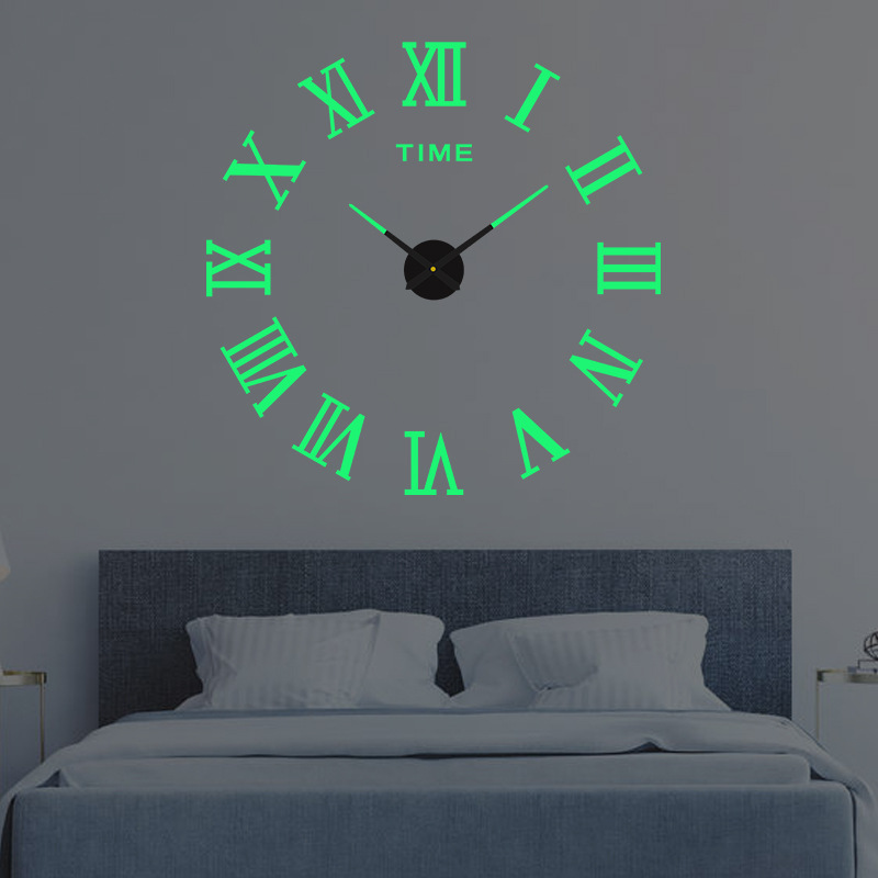 Creativo gran reloj de pared luminoso sala de estar dormitorio acrílico tridimensional DIY reloj estudio colgante de reloj de pared arte