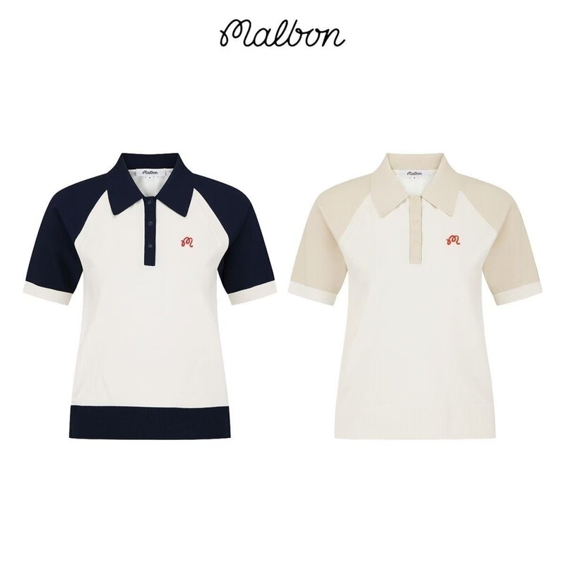 26 Summer Korean Malbon Golf Clothing Women's Lapel Short-Sleeved Sports Breathable Lightweight Color-Blocked Knitwear 26 Summer Korean Malbon Golf Clothing Women's Lapel Short-Sleeved Sports Breathable Lightweight Color-Blocked Knitwear