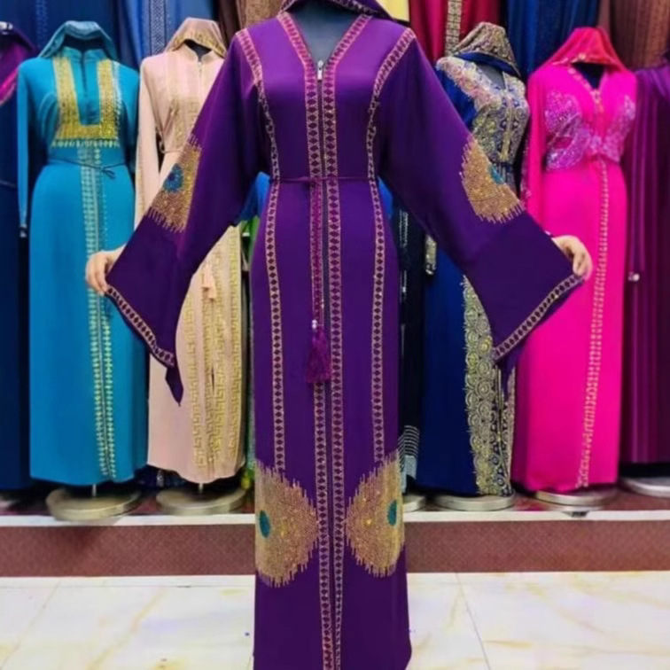 Elegant Abaya Plus Size Wedding High Waist Ladies Robe Dress Autumn Women's Clothing_ecoleips.com