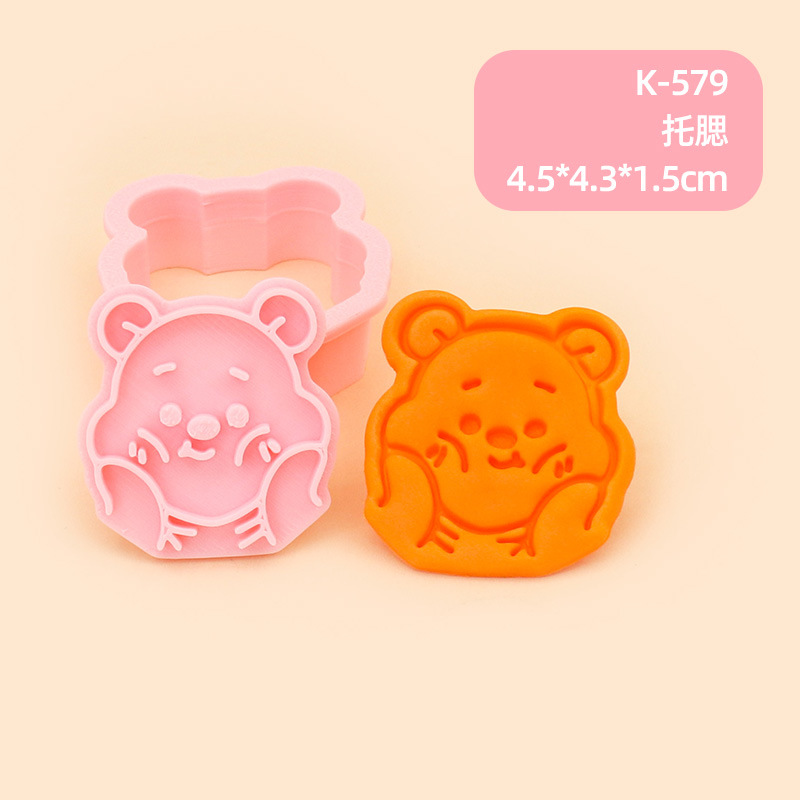 Molde para Galletas de Winnie the Pooh, Molde para Hornear de Fondant con Diseño 3D de Dibujos Animados, Molde para Decoración de Pasteles para Hacer en Casa