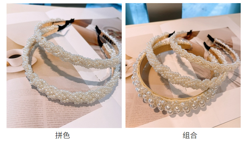 Korean Retro Pearl Bridal Headband display picture 21