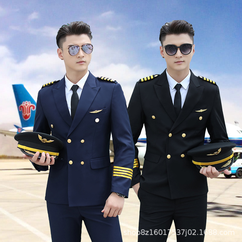 高档新式机长制服物业礼宾工作服空少直播男西装套装工装修身西服