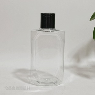Flat Square Bottle, Facial Cleanser, Body Lotion, Press Cap, Mouthwash Water Bottle, Pet 300ml Plastic Bottle