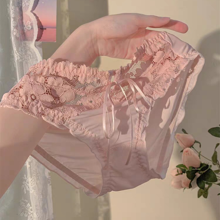 Girl's Birthday Sweet Girl Cut Out Lace Sexy Women's Underwear Women's 2025 New Lolita Lace Pure Desire