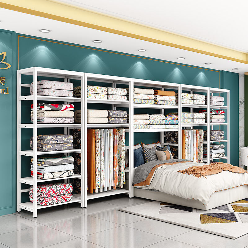 床上用品展示架家纺店货架四件套置物架被芯被子枕头布料展架批发